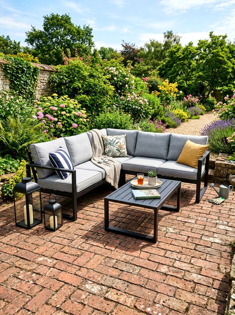 Black metal patio sofa - 30 modern patio sectional ideas