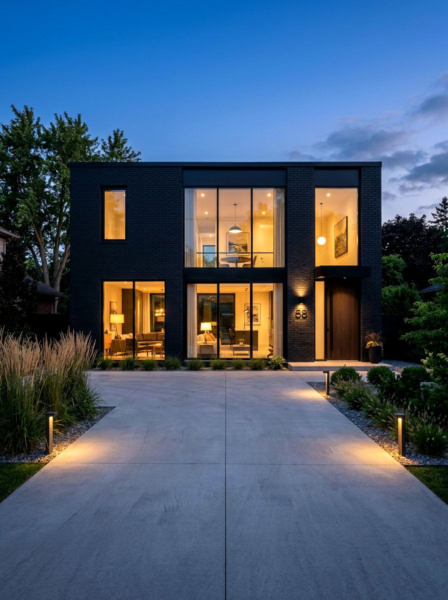 Black painted brick house exterior - 30 painted brick house ideas