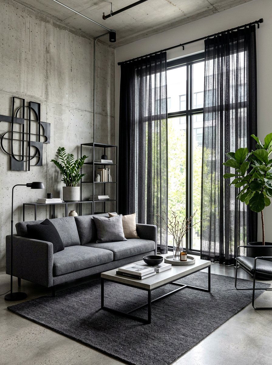 Black sheer curtains - 30 sheer curtain ideas