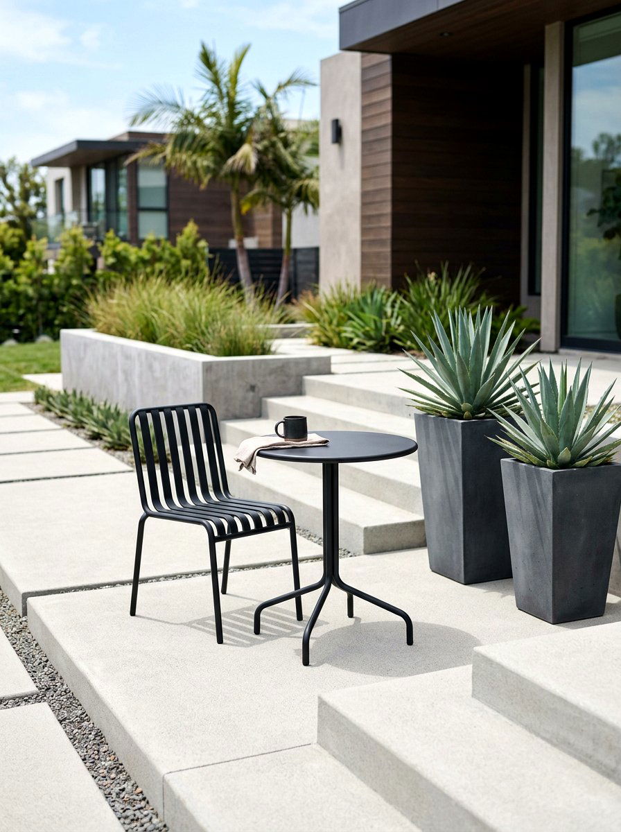 Black slat back bistro chair - 30 bistro chair patio ideas