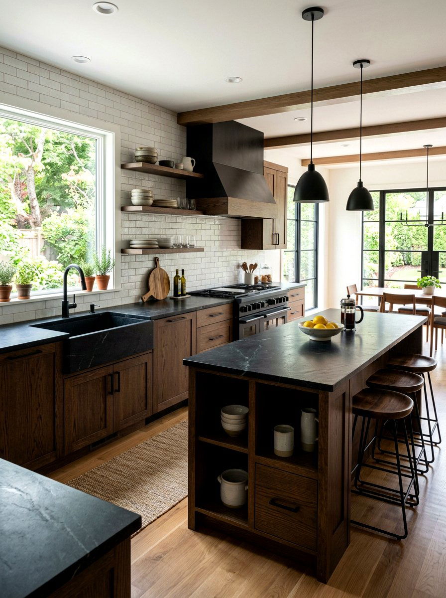 Black soapstone - 30 moody kitchen ideas