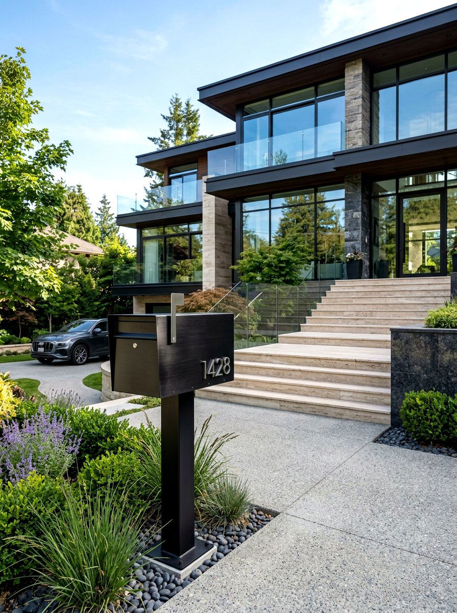 Black stainless steel mailbox - 30 modern mailbox ideas