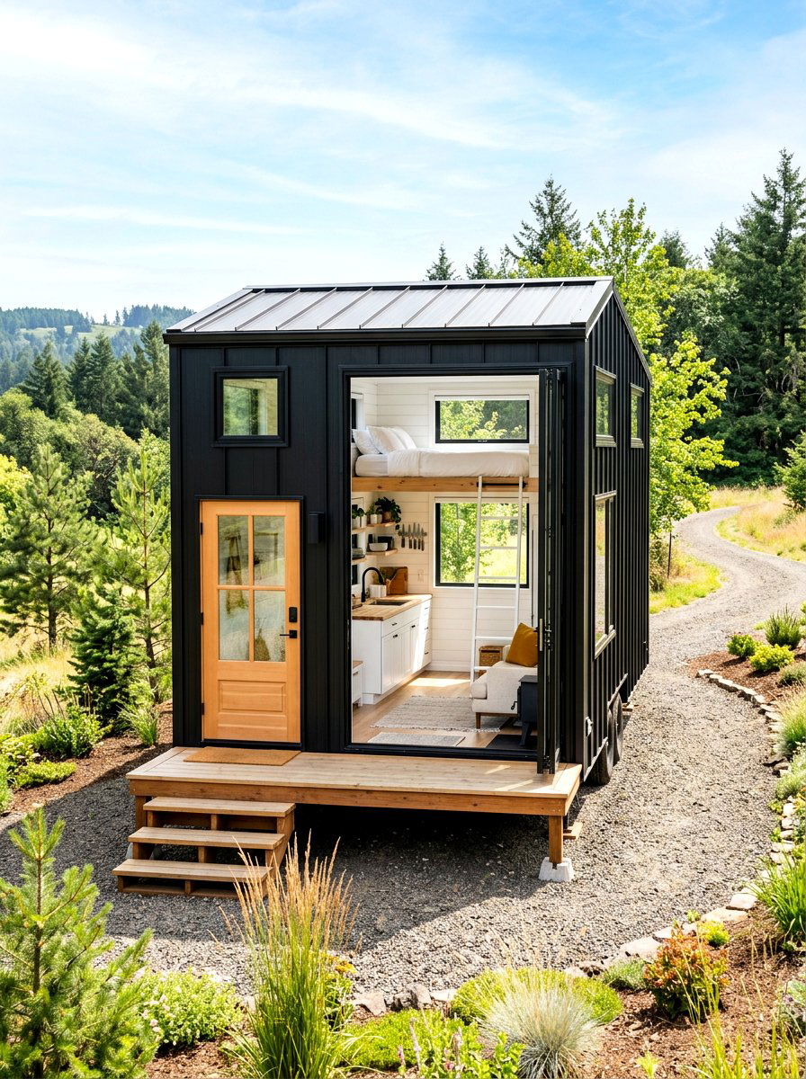 Black tiny house - 30 tiny house ideas