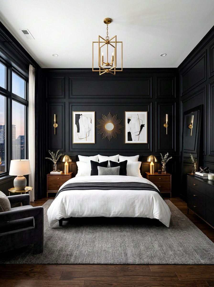 Black wall molding - 30 picture frame molding ideas