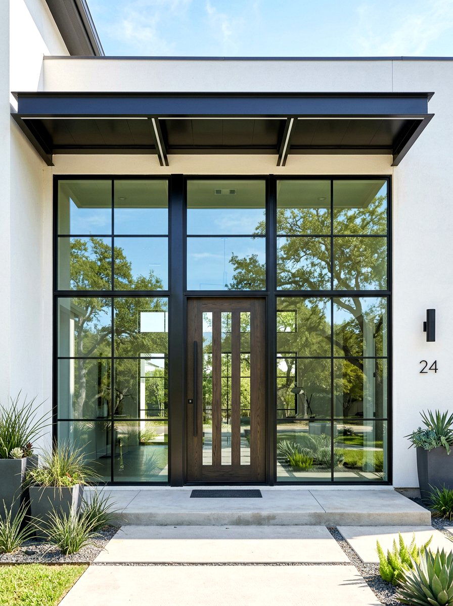 Black window trim - 30 modern front entry ideas