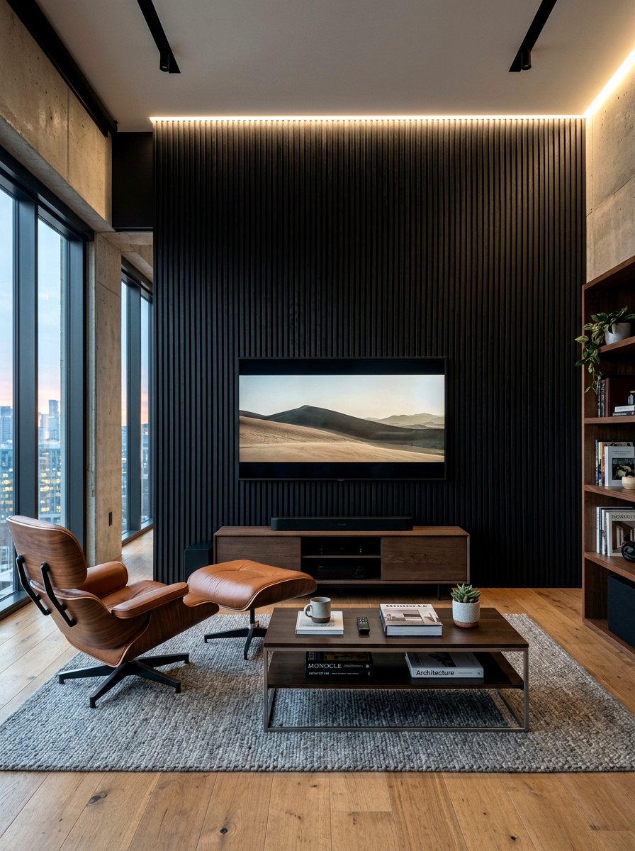 Black wood slat wall - 30 wood slat wall ideas