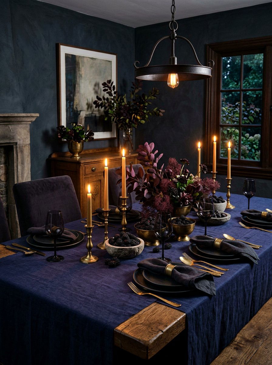 Blackberry Indigo Table - 30 berry table summer ideas