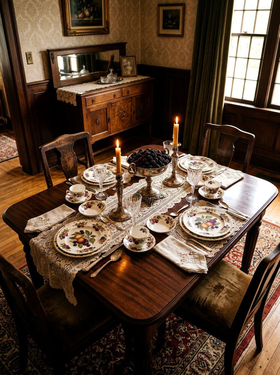 Blackberry Vintage Table - 30 berry table summer ideas