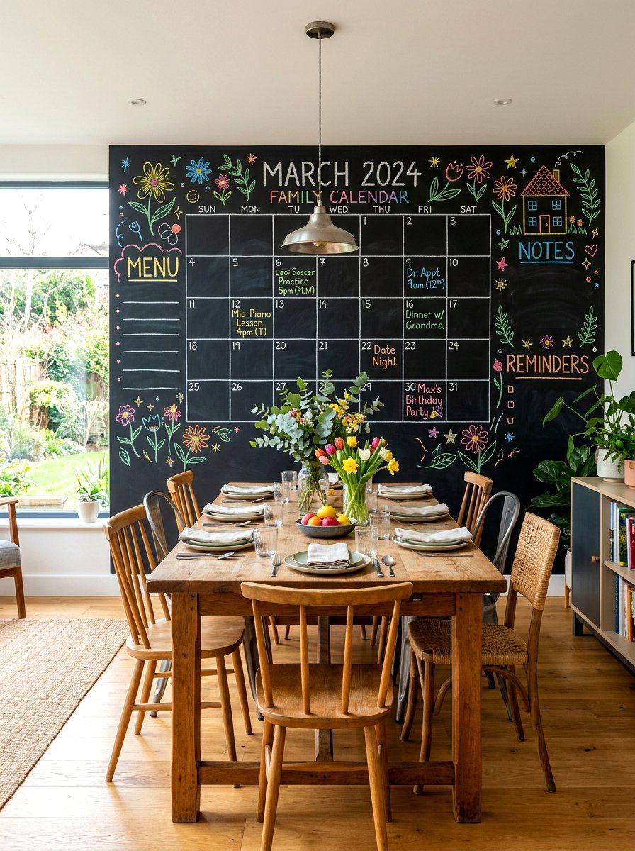Blackboard Wall Calendar - 30 family calendar wall ideas