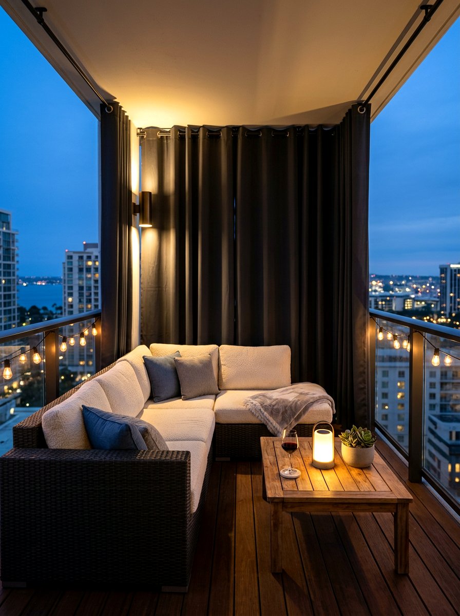 Blackout Outdoor Privacy Drapes - 30 balcony privacy curtain ideas aesthetic