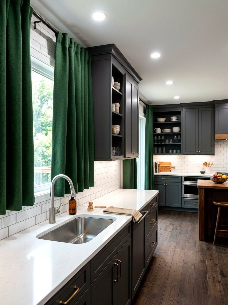 Blackout kitchen curtains - 30 kitchen curtain sink ideas