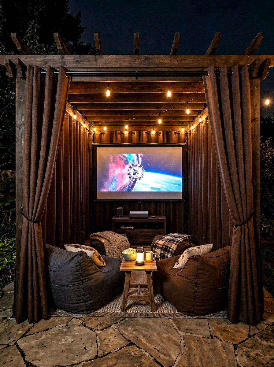 Blackout outdoor drapery - 30 pergola curtain ideas