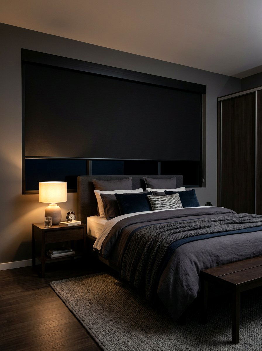 Blackout window blinds - 30 calm sensory bedroom decor ideas