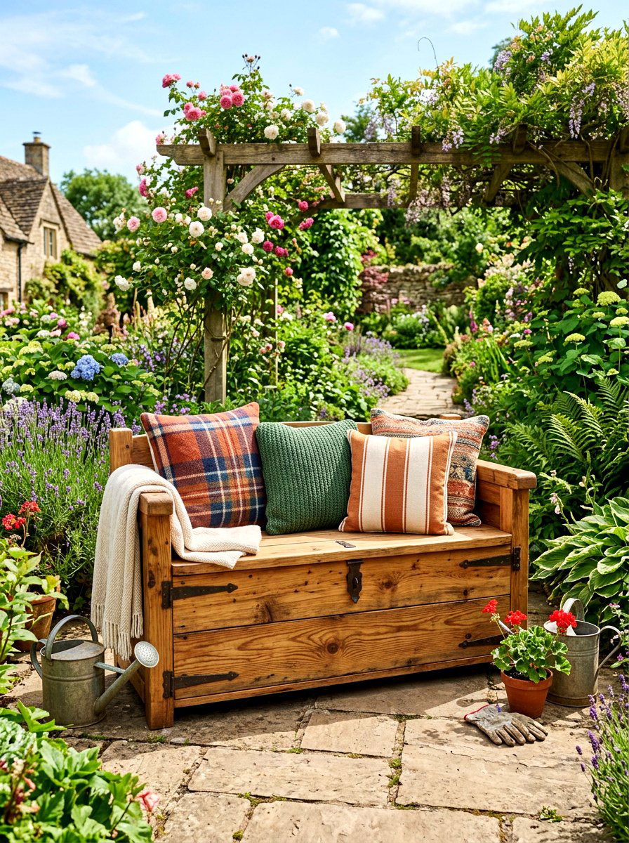 Blanket Storage Box - 30 stargazing backyard ideas