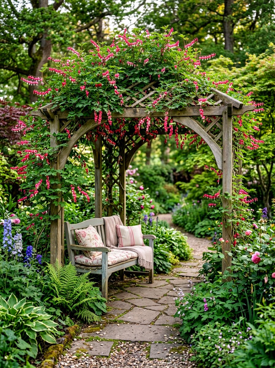 Bleeding Heart Pergola - 30 pergola plant ideas