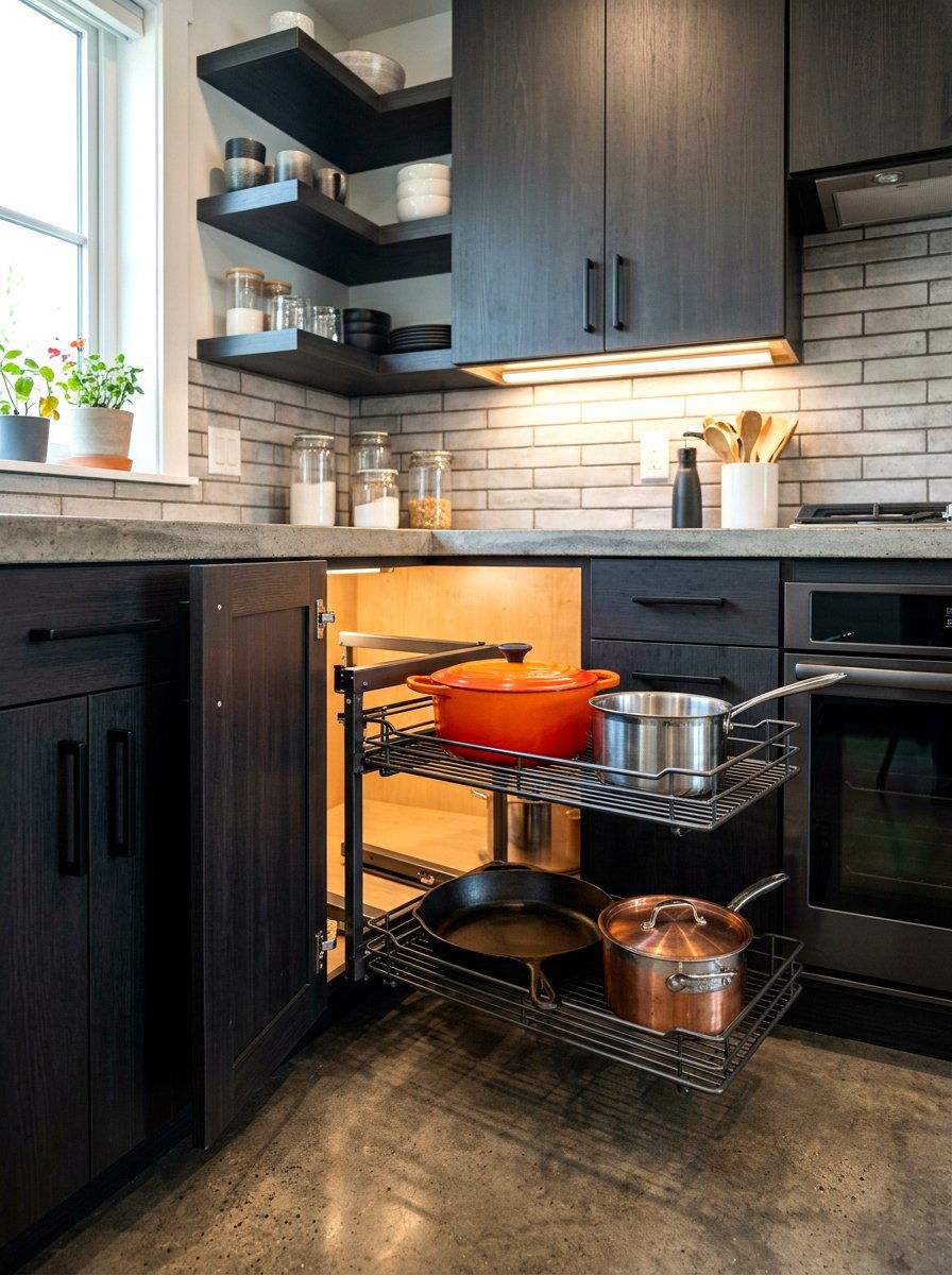 Blind Corner Cabinet Organizer - 30 cabinet appliance storage ideas