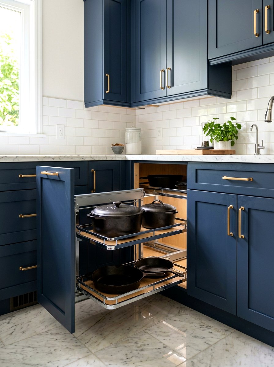 Blind Corner Pull Out - 30 kitchen corner cabinet ideas