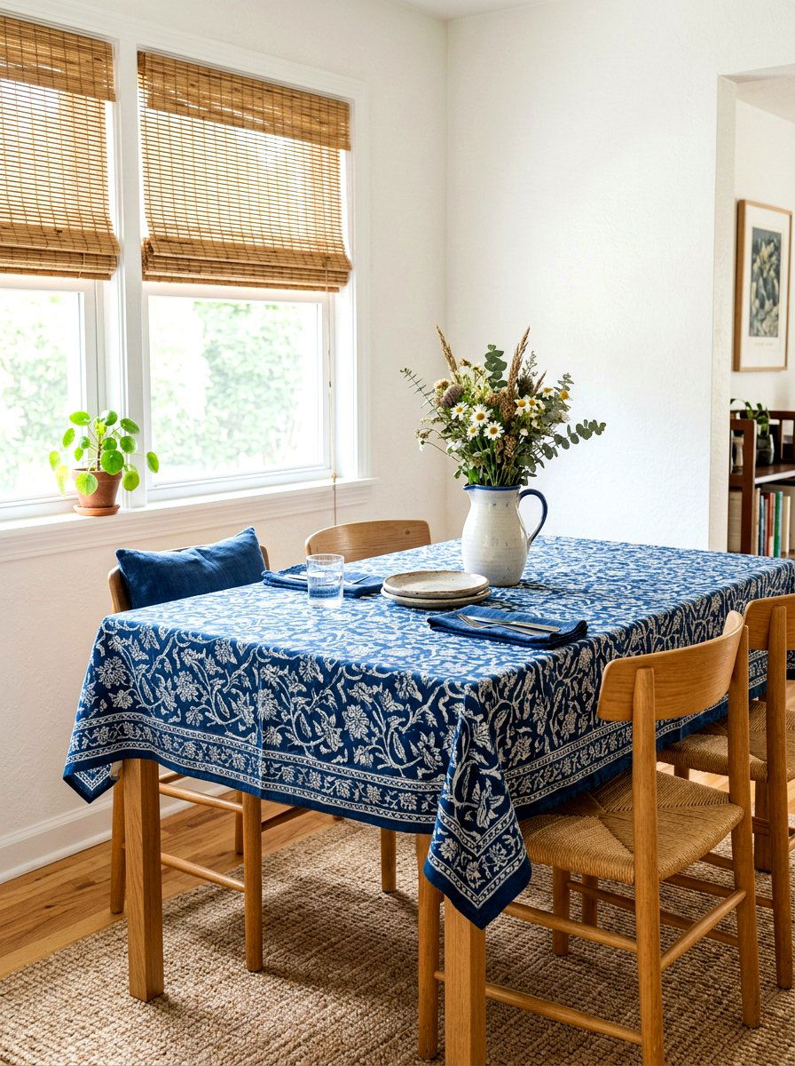 Block Print Fabric Table - 30 fabric covered side table ideas