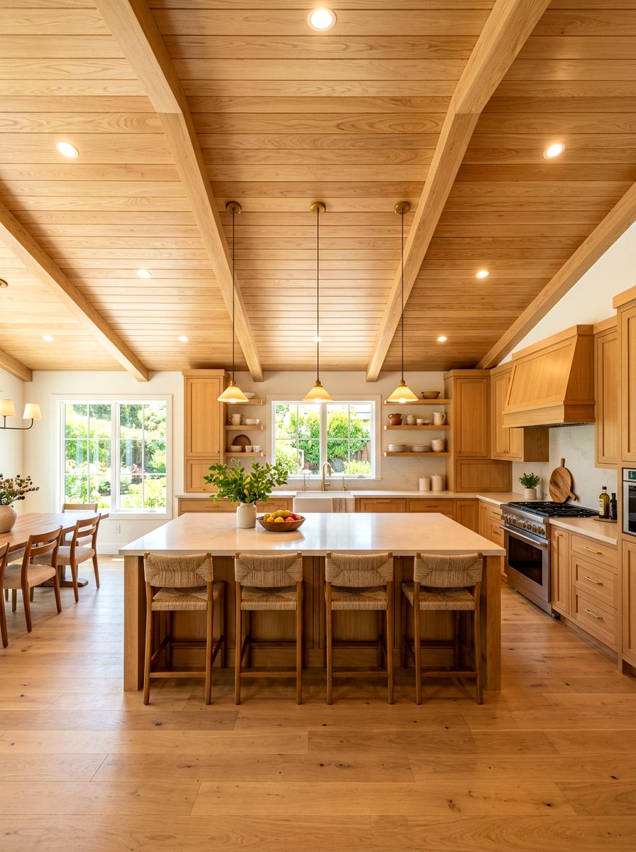 Blonde wood kitchen ceiling - 30 blonde wood kitchen ideas
