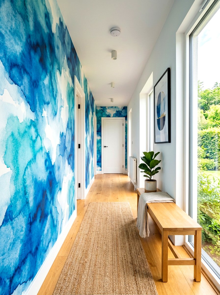 Blue Abstract Wallpaper - 30 patterned wallpaper ideas
