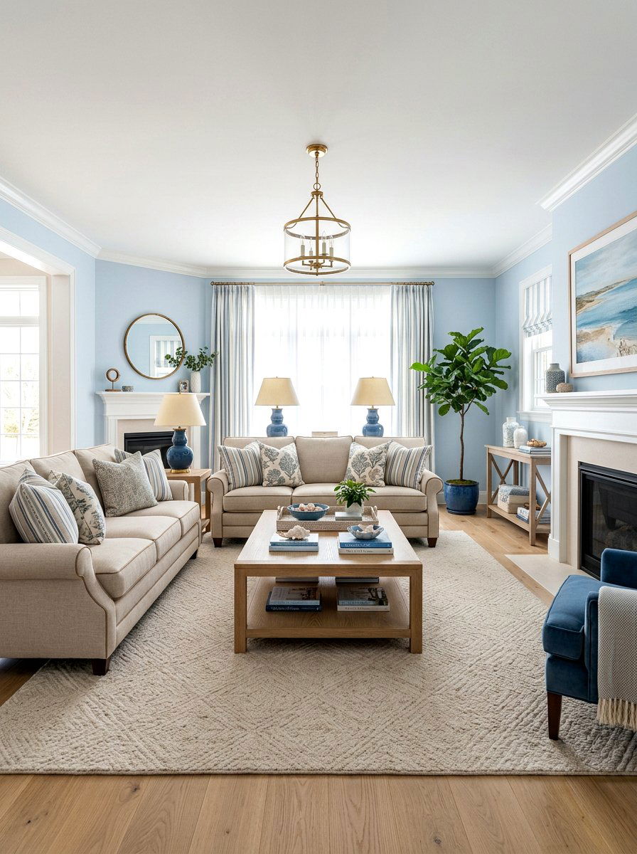 Blue And Beige Living Room - 30 blue living room ideas