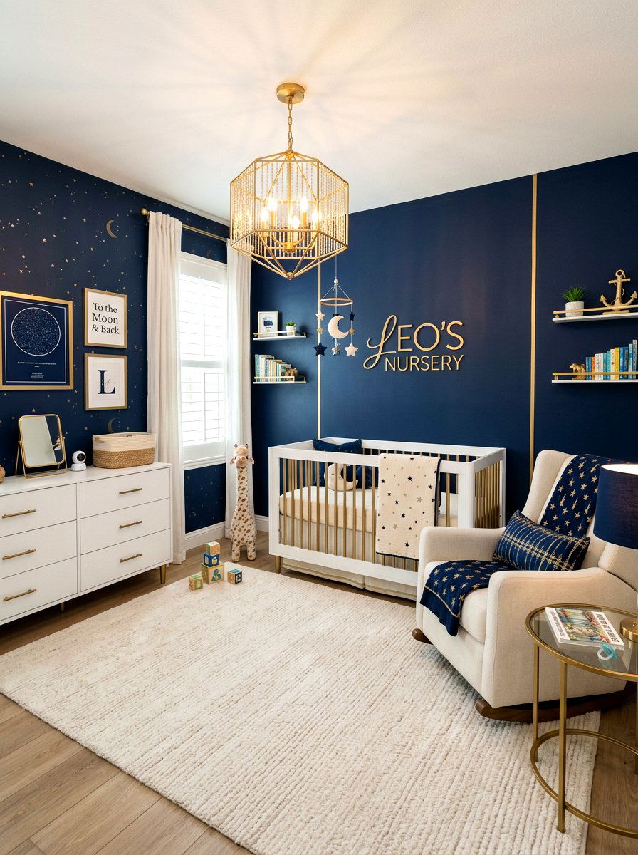Blue And Gold Boy Nursery - 30 boy nursery ideas