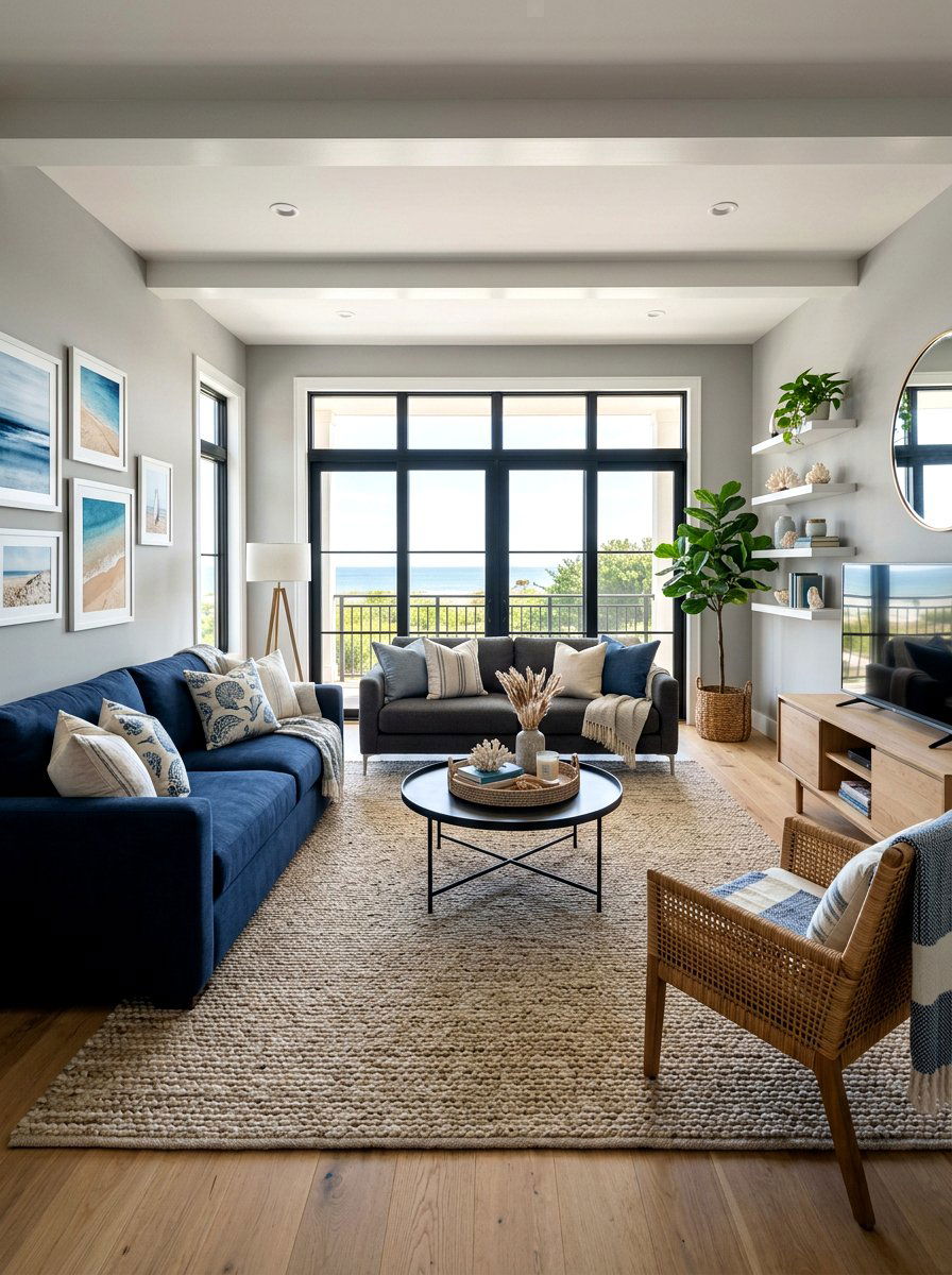 Blue And Gray Sofa Combination - 30 living room sofa pair ideas
