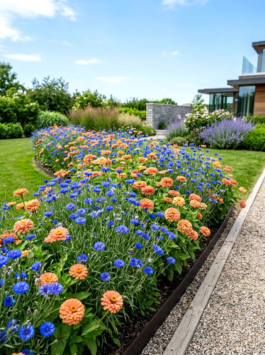 Blue And Peach Flower Bed - 30 flower bed color ideas
