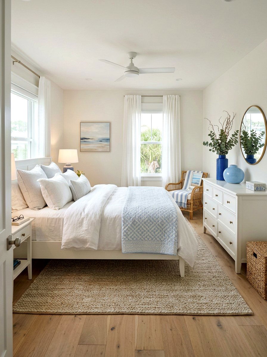 Blue And White Accents - 30 Nancy Meyers bedroom ideas