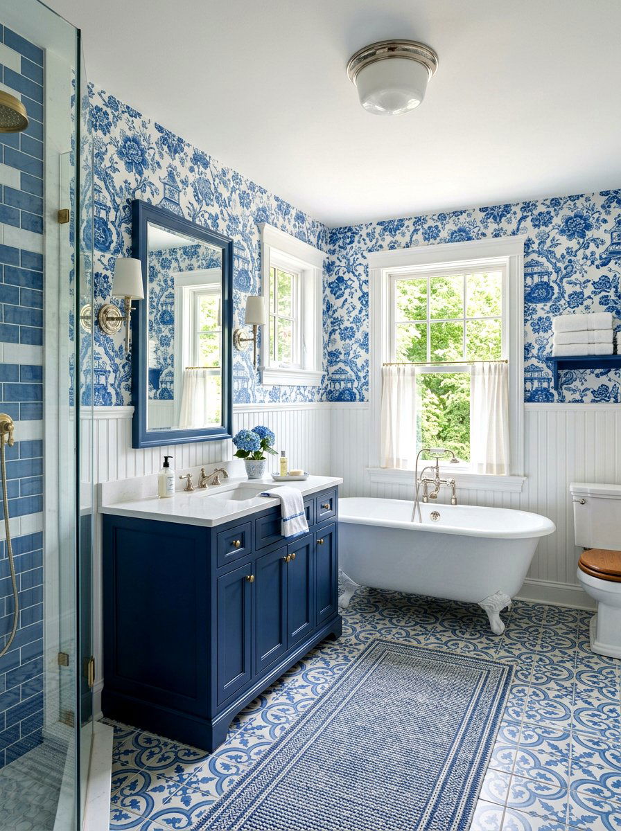 Blue And White Bathroom - 30 traditional bathroom ideas