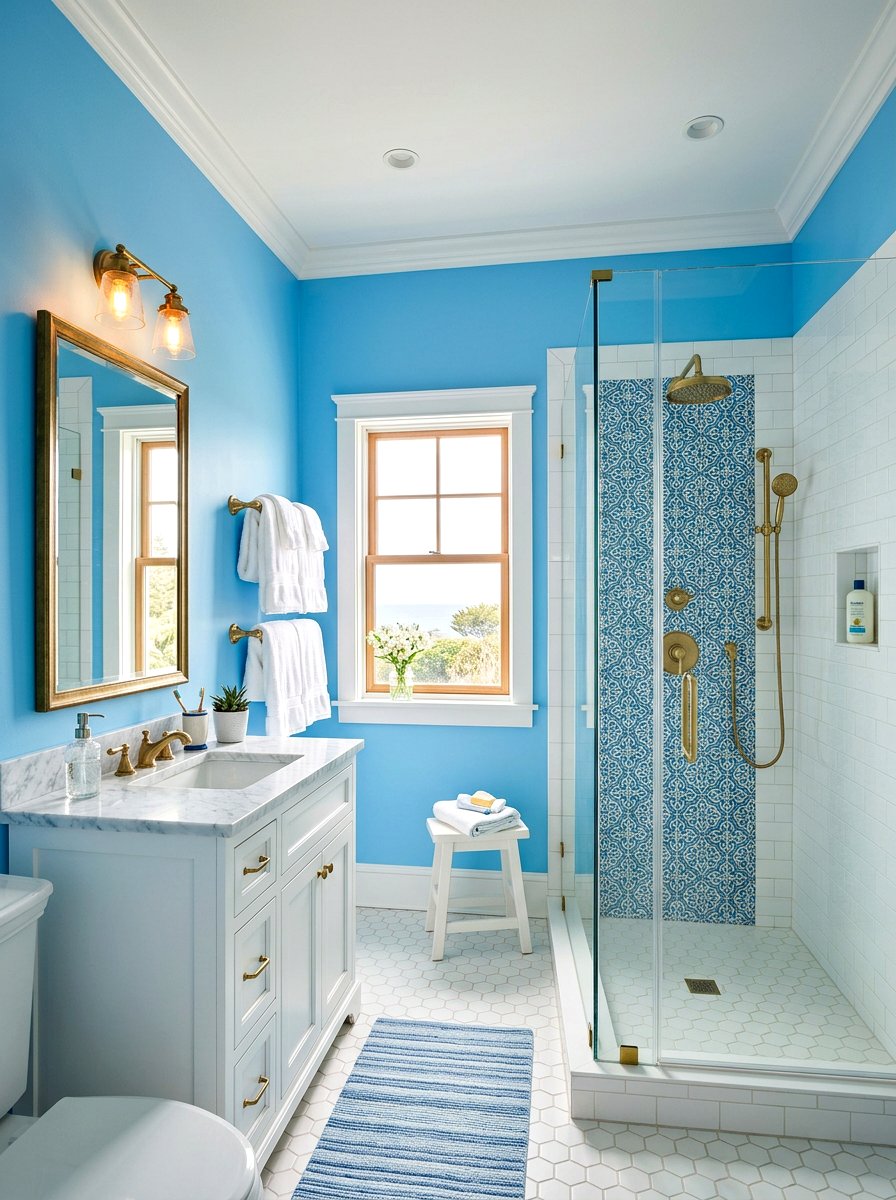 Blue And White Bathroom - 30 small cottage bathroom ideas