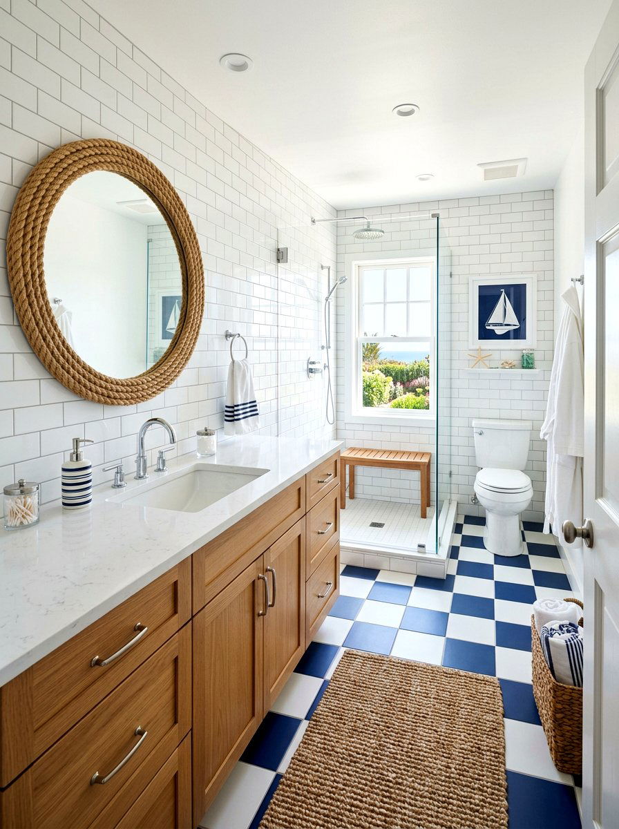 Blue And White Checkerboard Bathroom - 30 checkerboard bathroom floor ideas