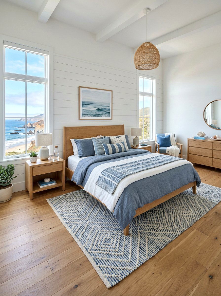 Blue And White Coastal Bedroom - 30 California casual bedroom ideas