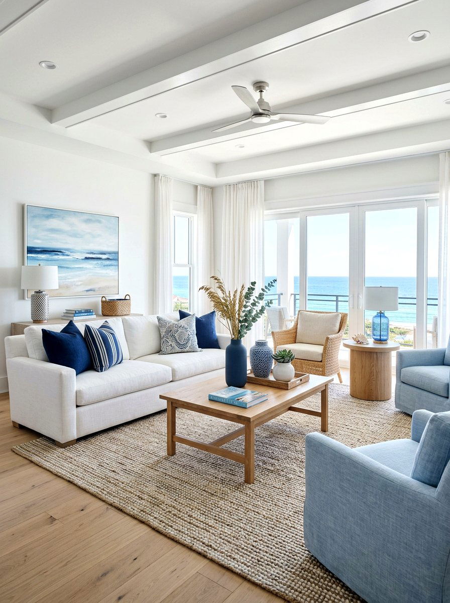 Blue And White Decor - 30 California casual living room ideas