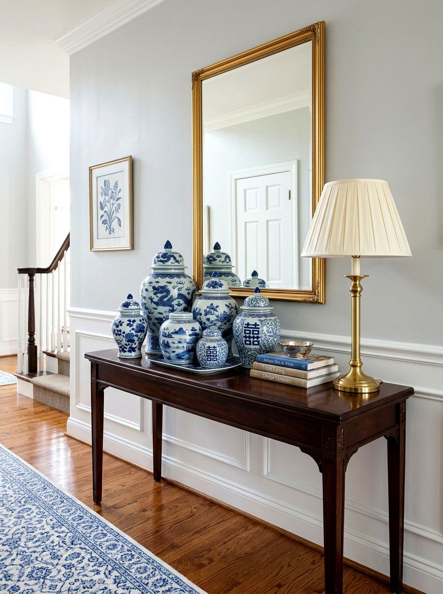 Blue And White Ginger Jar - 30 old money foyer ideas