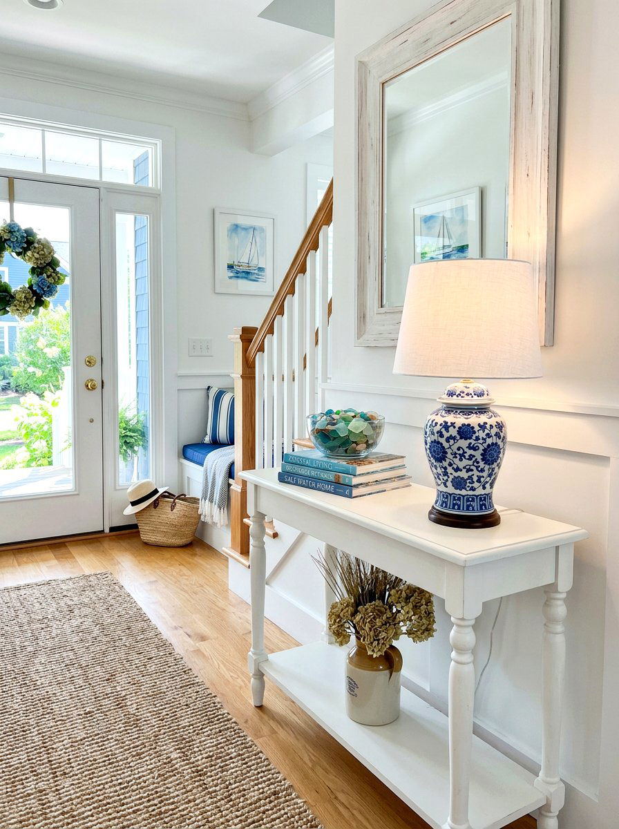 Blue And White Lamp - 30 console table lamp ideas
