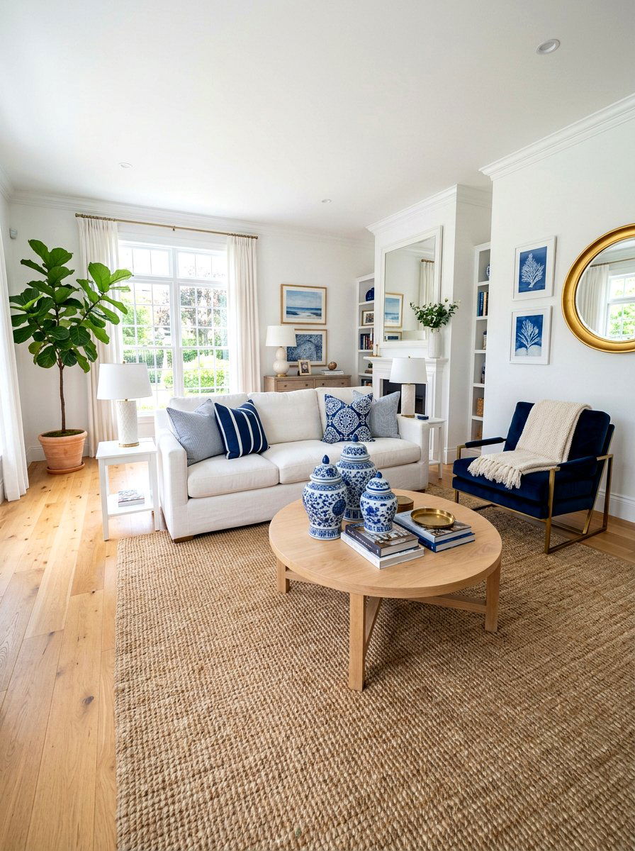 Blue And White Living Room - 30 Nancy Meyers living room ideas