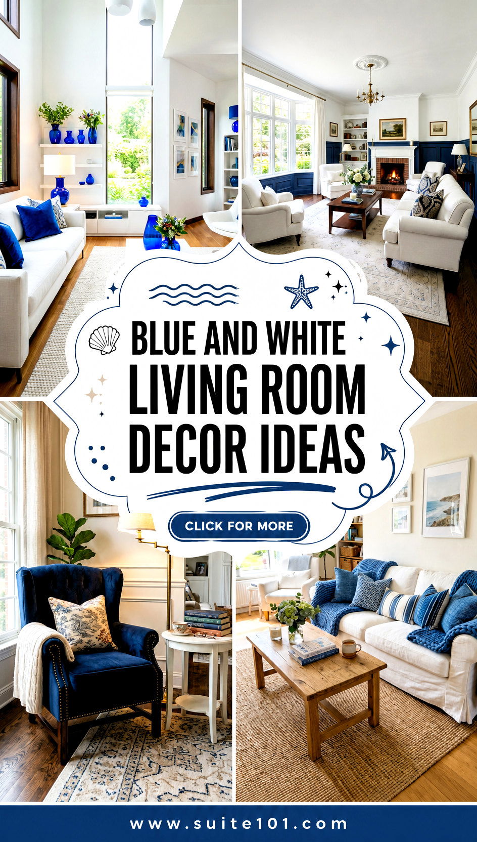 Blue And White Living Room Decor Ideas for Coastal-Style Charm - Blue And White Living Room Decor Ideas for Coastal-Style Charm
