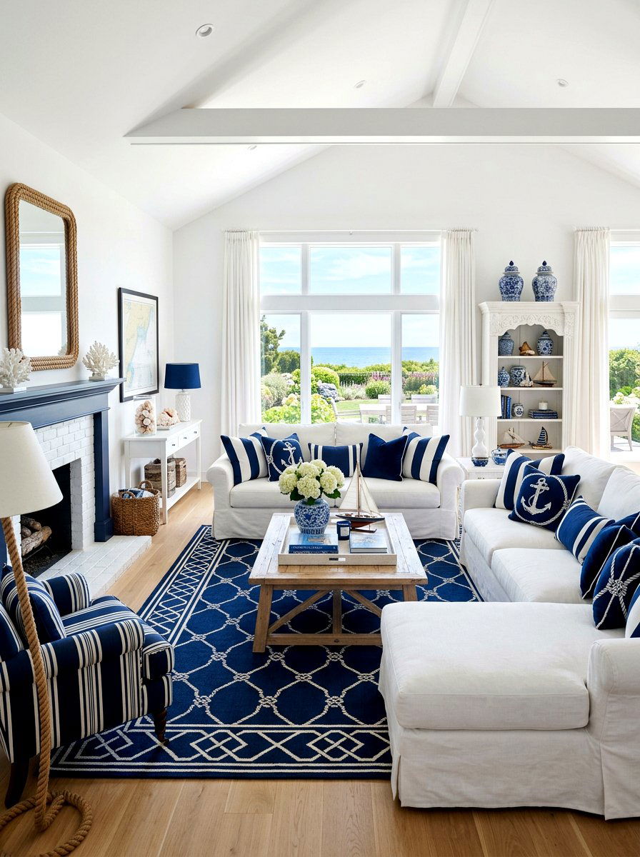Blue And White Living Room - 30 blue living room ideas