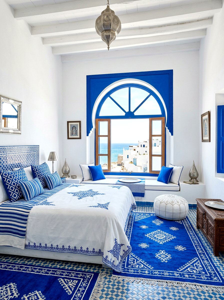 Blue And White Moroccan Room - 30 Moroccan bedroom ideas