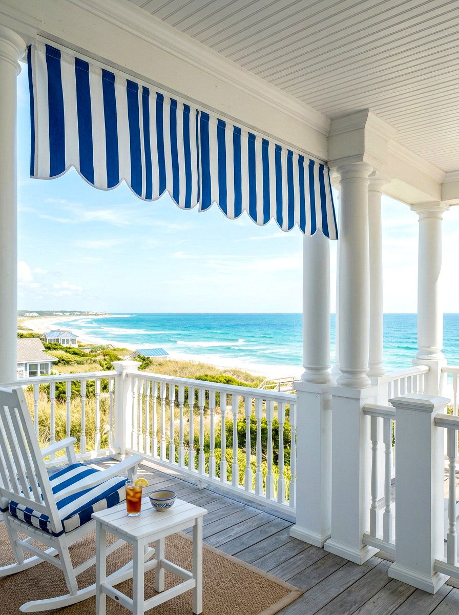 Blue And White Stripe Porch Valance - 30 blue and white stripe porch ideas
