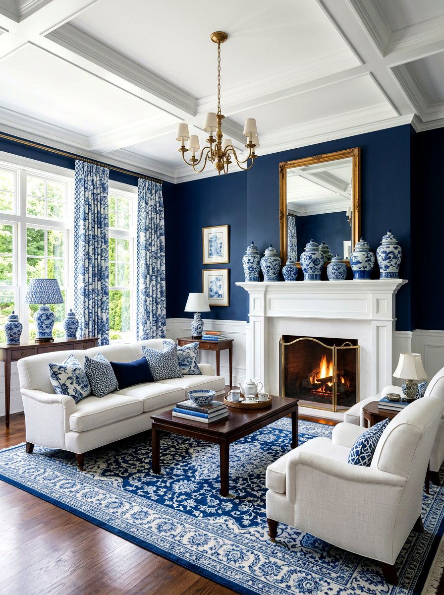 Blue And White Traditional Decor - 30 collected traditional living room ideas