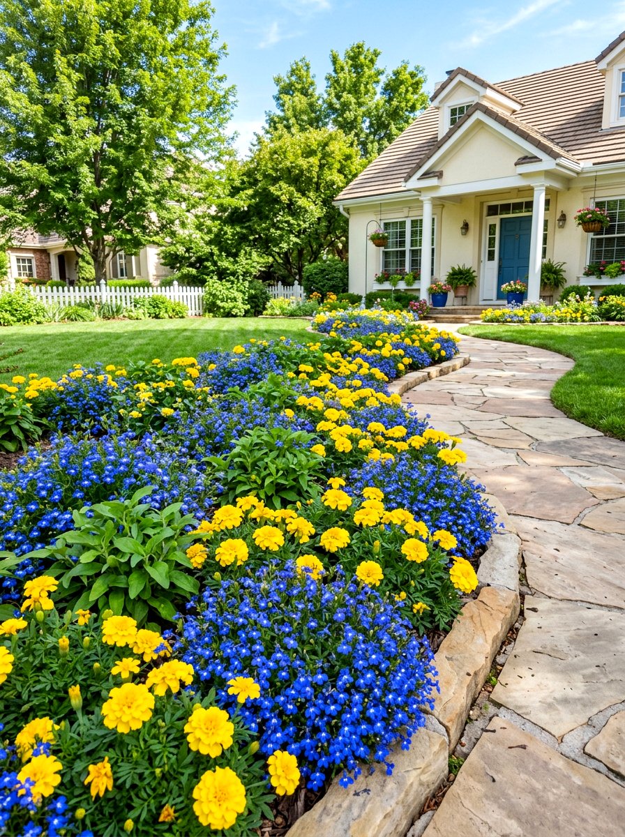 Blue And Yellow Flower Bed - 30 flower bed color ideas