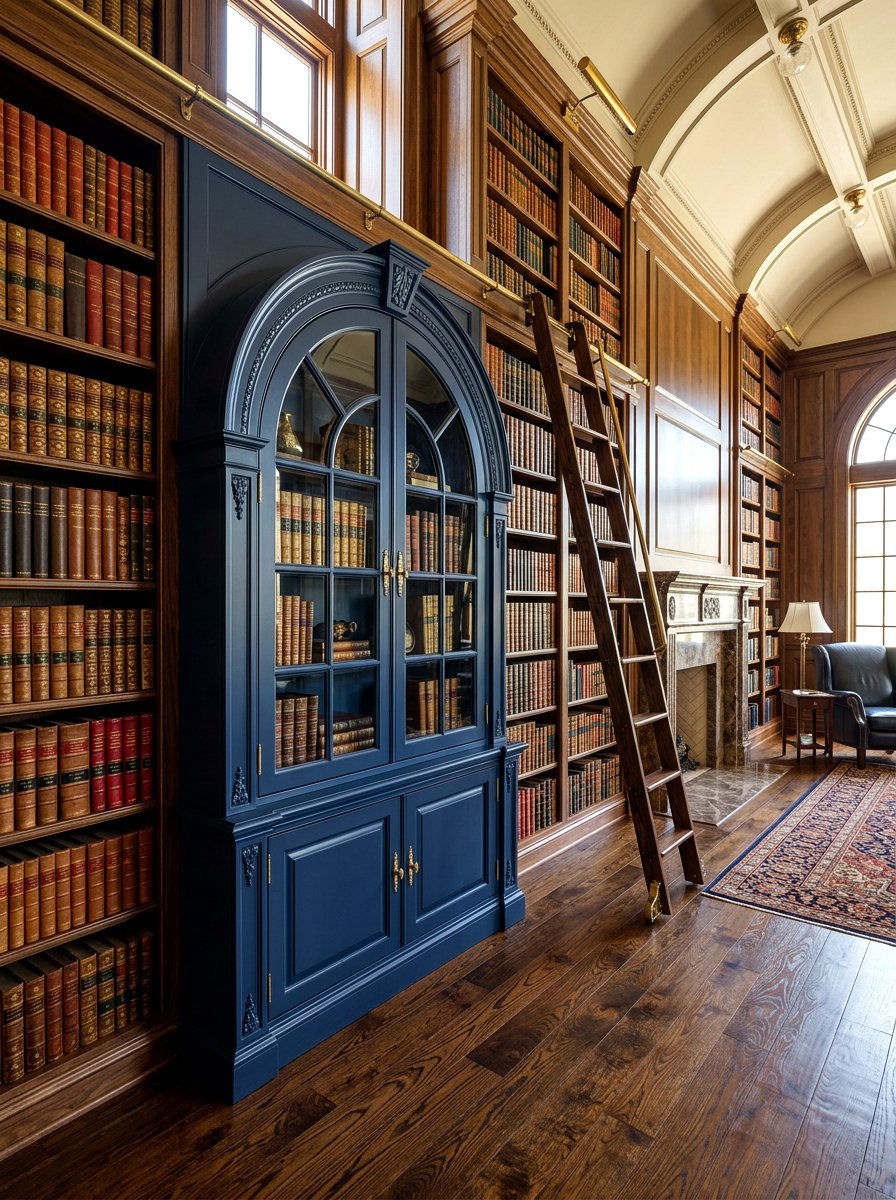 Blue Arched Cabinet - 30 arched cabinet ideas