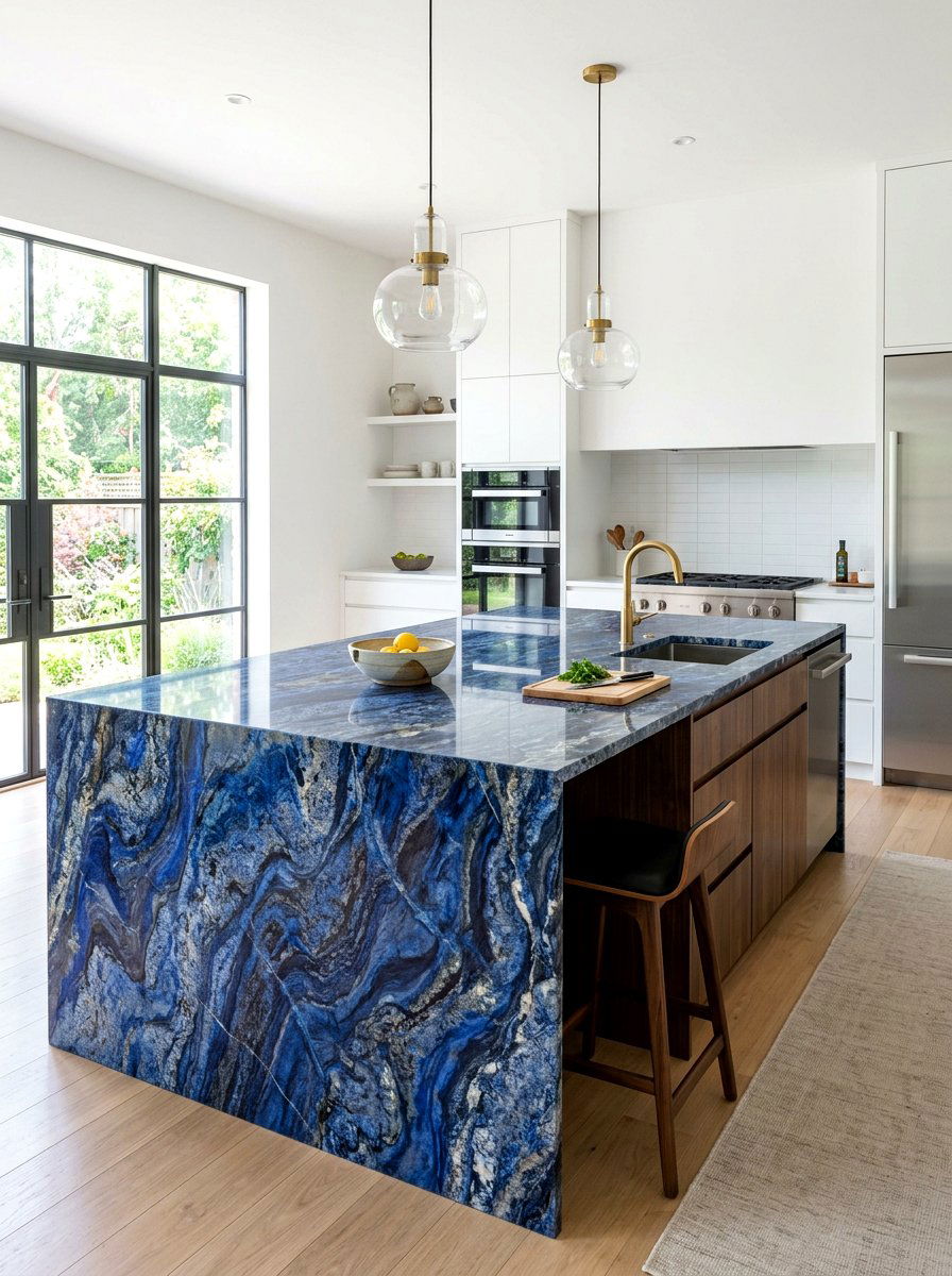 Blue Bahia Granite - 30 granite kitchen ideas
