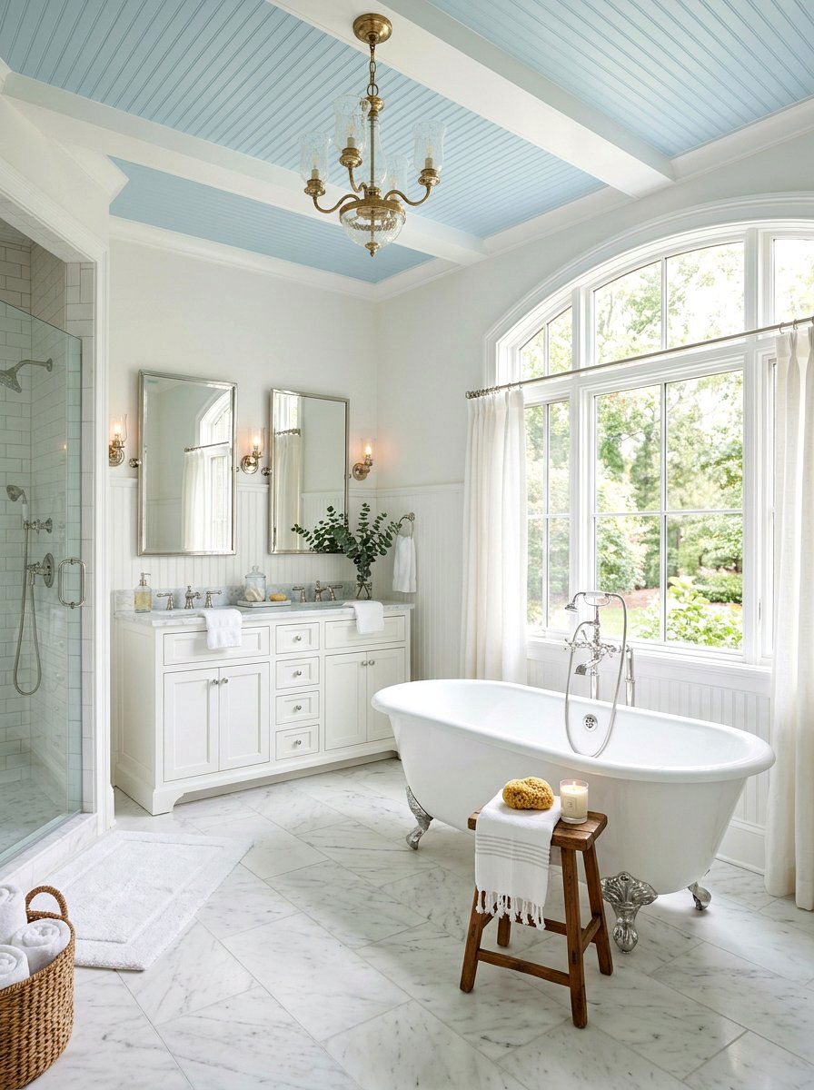 Blue Bathroom Beadboard - 30 beadboard ceiling ideas