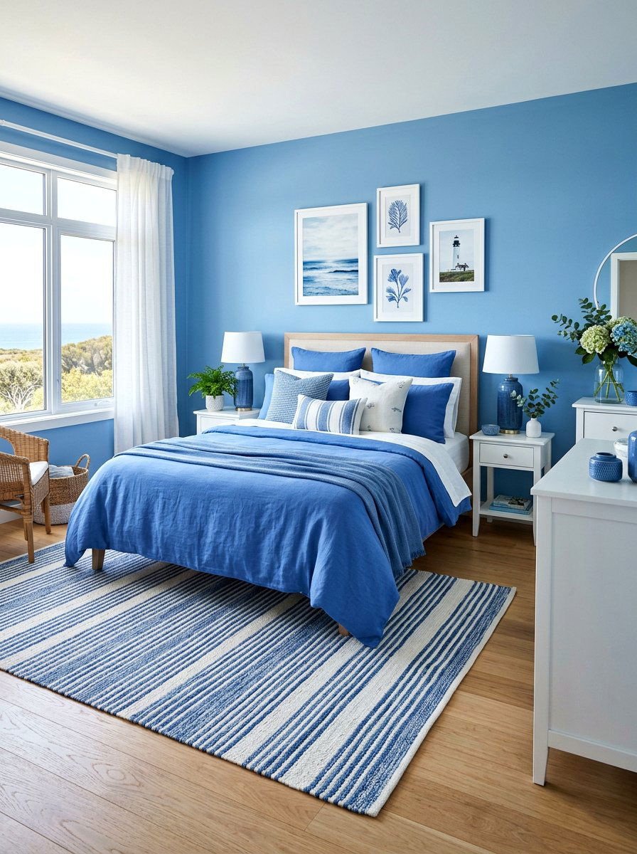 Blue Bedroom - 30 monochromatic bedroom ideas