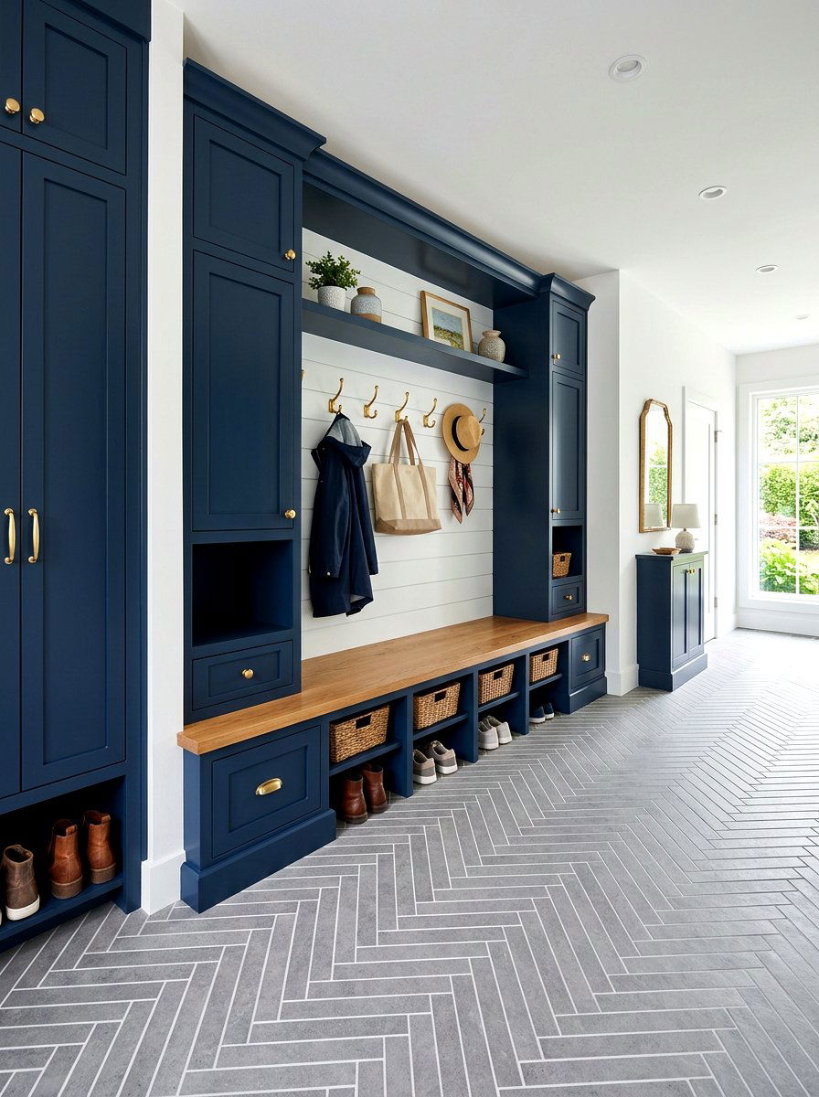 Blue Built In Cabinets - 30 English mudroom ideas