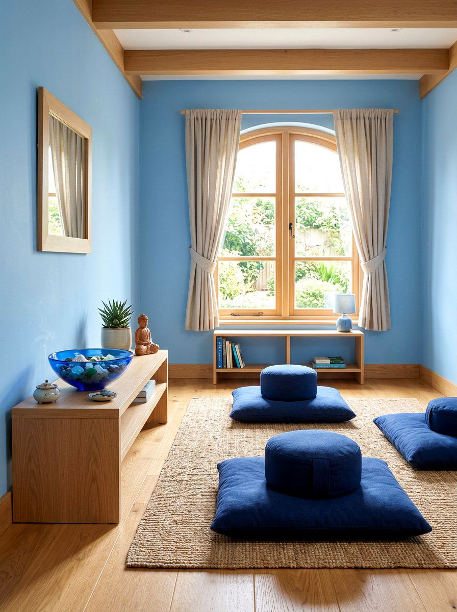 Blue Calm Room - 30 meditation room ideas