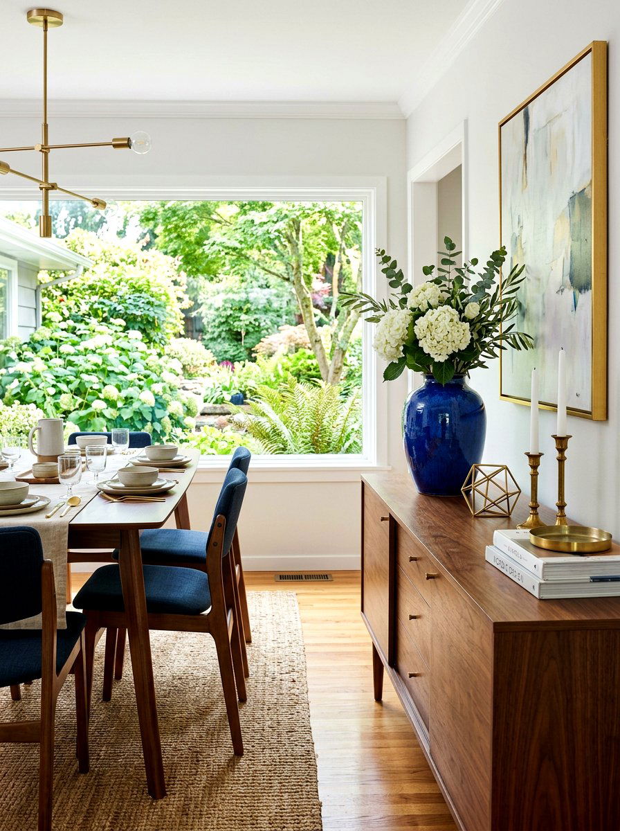 Blue Ceramic Vase Sideboard - 30 ceramic vase styling ideas